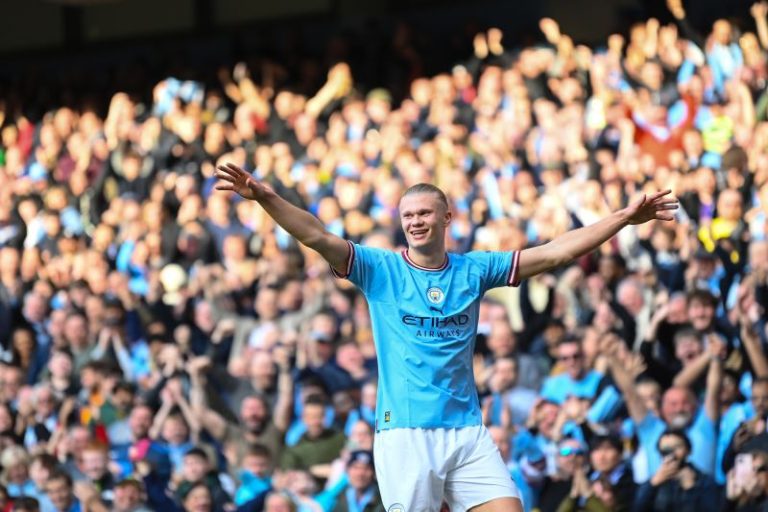 Erling Haaland equals a Premier League record as Manchester City closes gap on Arsenal in title race