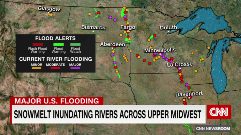 Spring snowmelt has cities along the Mississippi bracing for flooding in homes and businesses