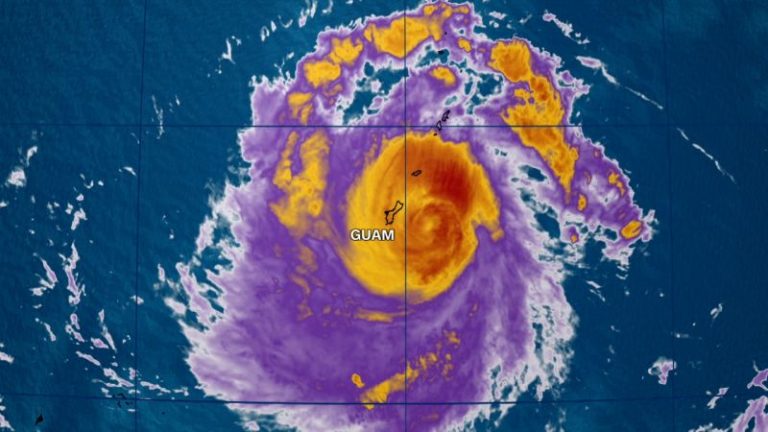 Powerful Typhoon Mawar slams Guam with heavy rain and damaging winds