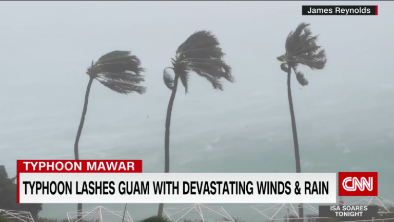 Super Typhoon Mawar strengthens to the equivalent of a Category 5 Atlantic hurricane after lashing Guam