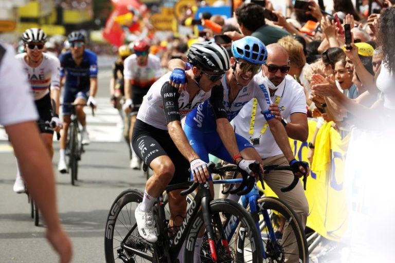 Adam Yates beats twin brother to win opening stage of the Tour de France
