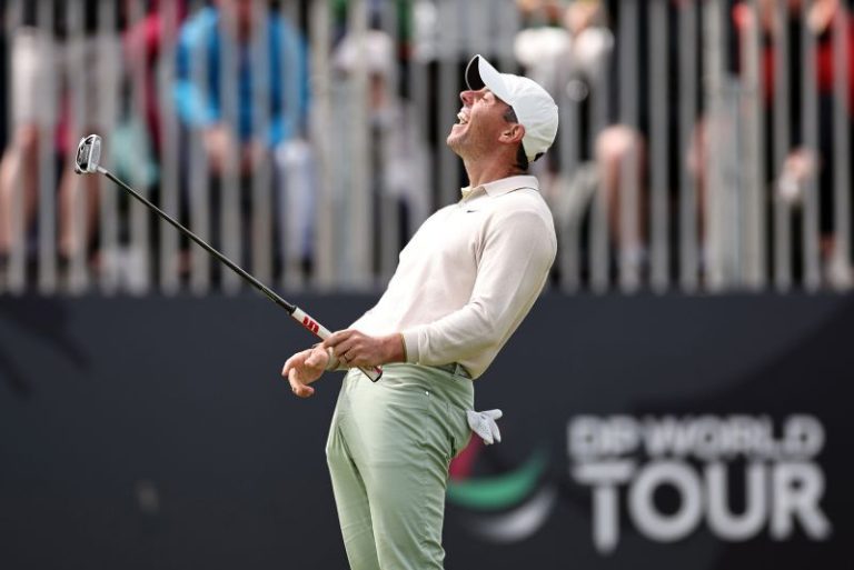 Rory McIlroy’s ‘shot of the year’ clinches epic late victory at windy Scottish Open