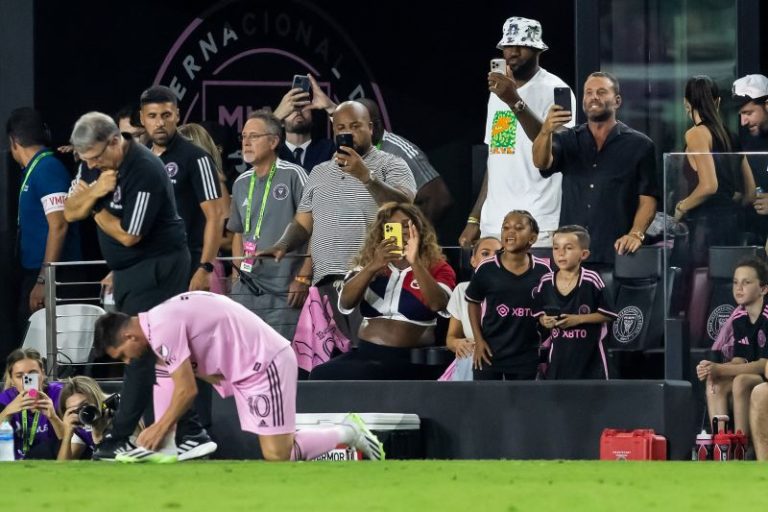 LeBron James and Serena Williams wowed, David Beckham close to tears, as stars watch Lionel Messi’s stunning debut winner