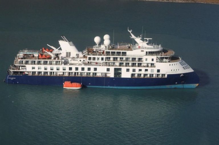 Cruise ship carrying 206 people runs aground in Greenland