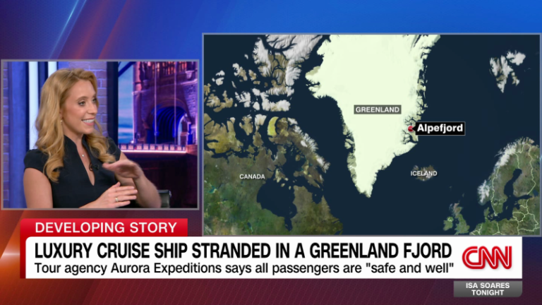 Ocean Explorer: Luxury cruise ship freed after running aground in a Greenland fjord
