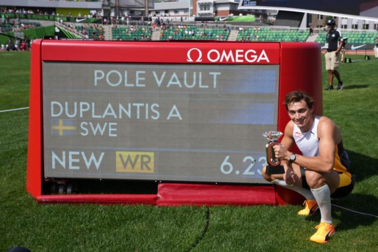 Armand Duplantis breaks pole vault world record for seventh time, Gudaf Tsegay sets women’s 5000m record