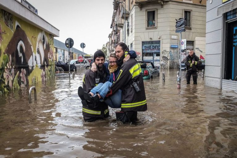 Lake Como bursts its banks as violent storm pounds Northern Italy