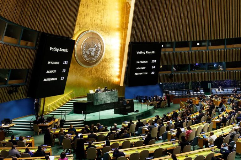 United Nations General Assembly votes to demand immediate ceasefire in Gaza