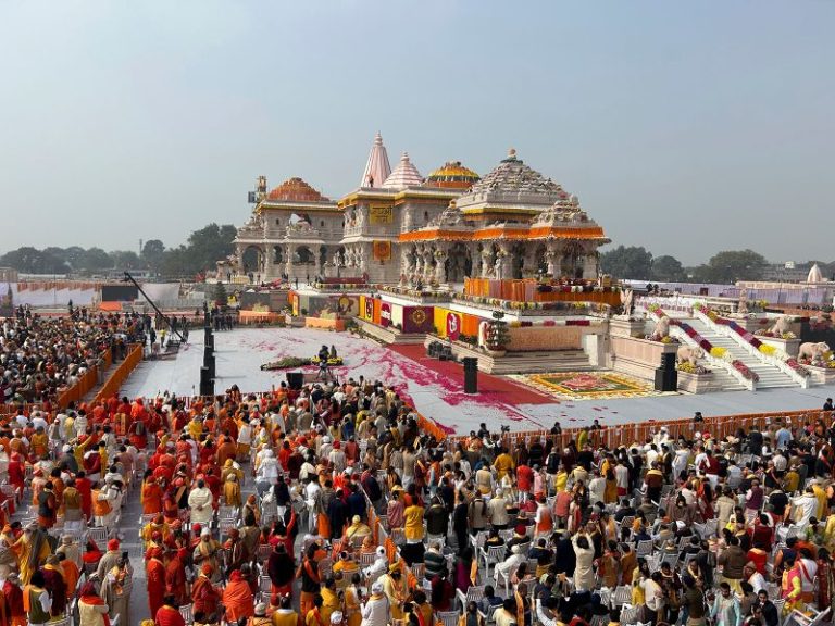 Modi hails a new ‘divine India’ as he inaugurates controversial Hindu temple ahead of nationwide elections