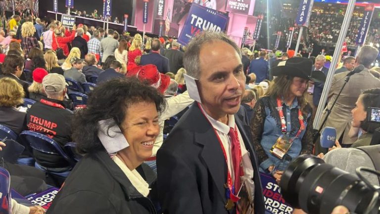 Delegates seen wearing ear bandages at Republican convention in solidarity with Trump