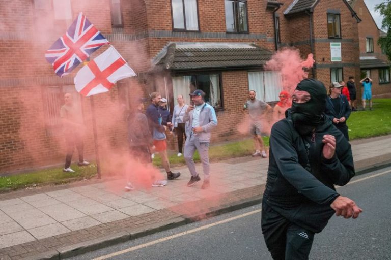 Eight people arrested during latest UK protest after fatal stabbings
