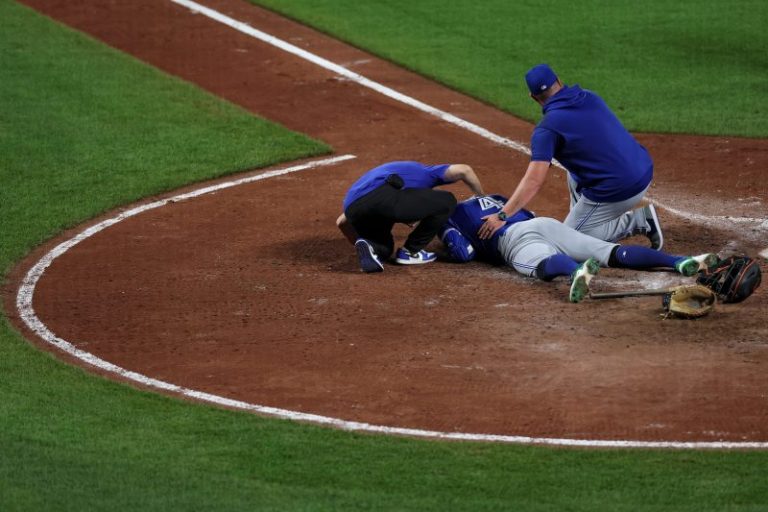 George Springer struck in head by 96 mph pitch, exits game
