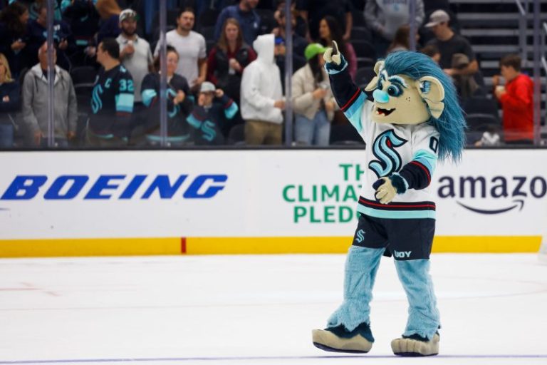 Watch: NHL mascot has close call with a real bear