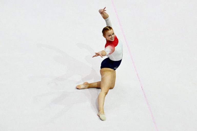 Dulcy Caylor has US women’s top all-around score at gymnastics worlds